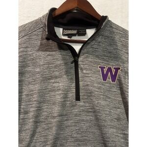Washington Huskies Pullover Mens XL‎ Gray NCAA College Pennant 1/4 Quarter Zip